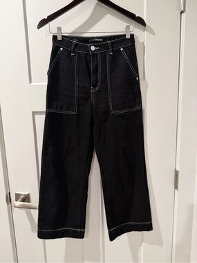 Alcott Black Jeans with White Contrast Stitching